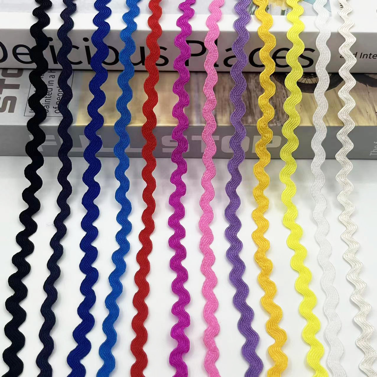 5mm onda de color sólido en forma de S borde curvo de encaje cortina de cinta sombrero ropa para niños accesorios de boda accesorios de ropa en stock