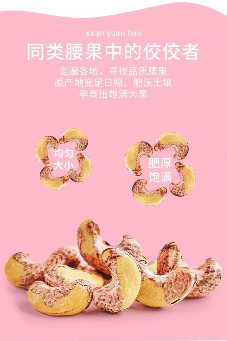 Raw Cashew Nuts with Skin Individually Wrapped Original Flavor Purple Skin Cashew Snack 10g x 50 Packs key features