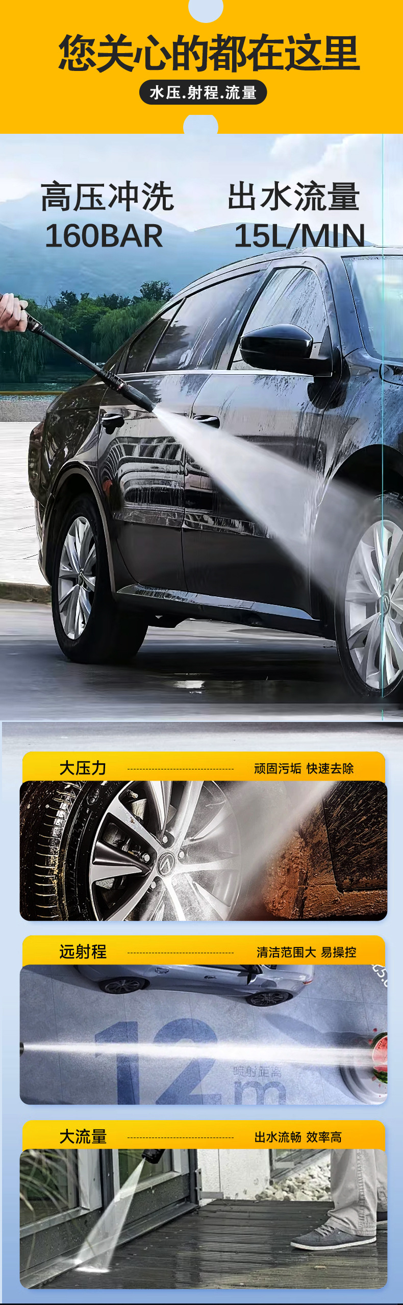 Wholesale Car Washing Machine High-Pressure Water Pump for Home Use, New Model 220V High-Power Cleaning Car Wash Water Gun, Super Powerful for Garden Use