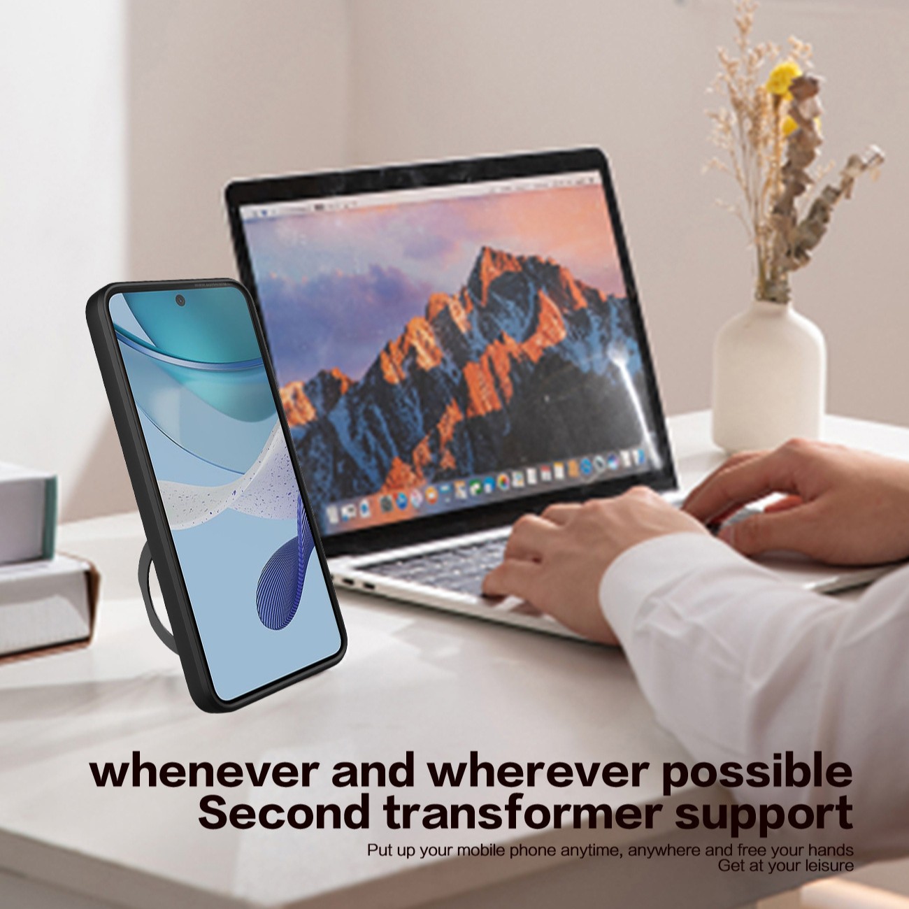 Funda Protectora para Teléfono con Ventana Deslizante Estilo Hogar para Moto Edge60Pro, 60Fusion, Soporte Magnético Giratorio
