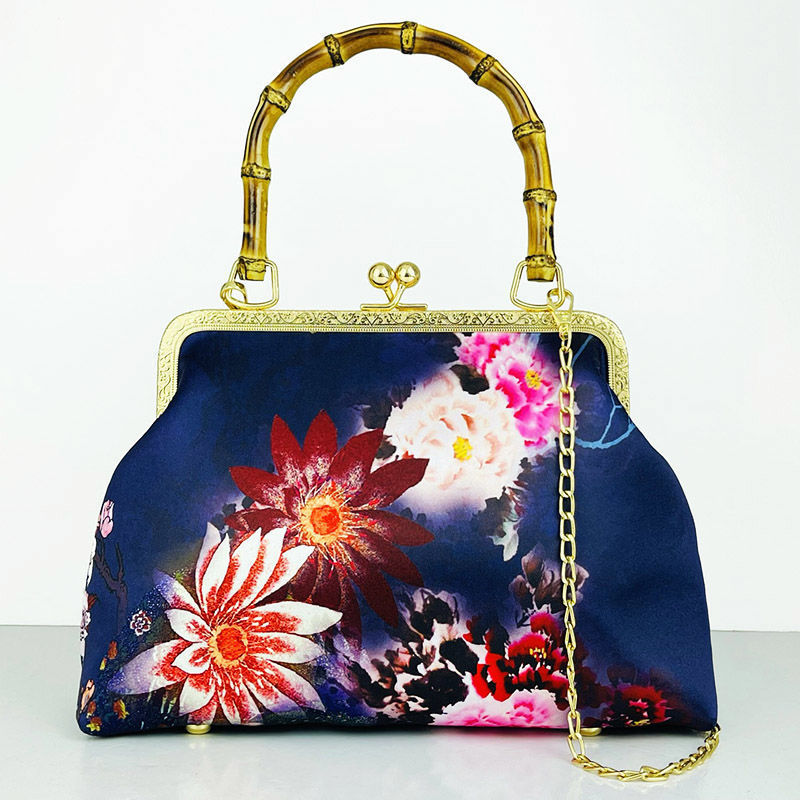 Cheongsam bag Handbag Handbag Crossbody bag Fashion temperament Antique mouth gold bag Cheongsam bag Bamboo joint_voghion.com