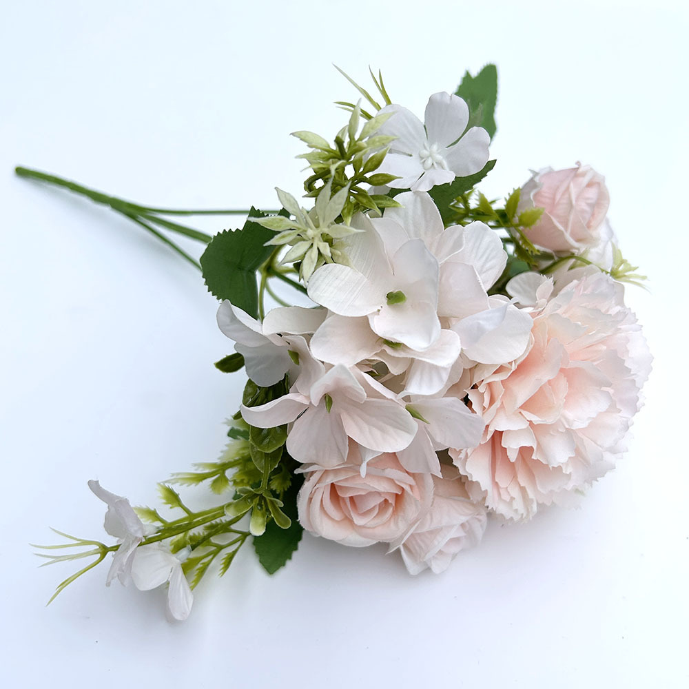 Fiore artificiale garofano combinazione fiore casa tavolo piccolo fiore rosa morbido ortensia nordica_voghion.com