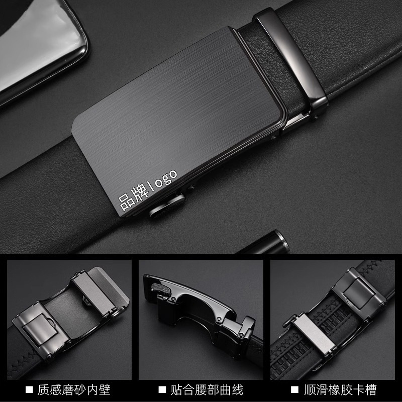 Cinturón de cuero para hombres cinturón de abrazadera automática de cuero para hombres cinturón de cuero de vaca 2025 nuevos jóvenes de mediana edad negocios