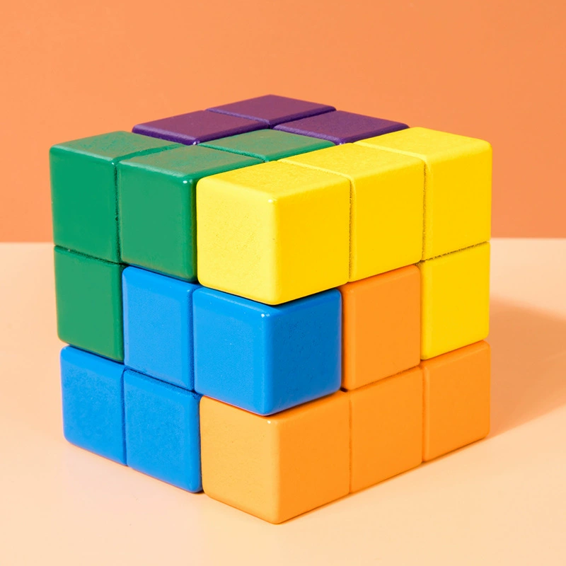 Wooden intellectual toy, Rubik's cube for training, constructor, early education
