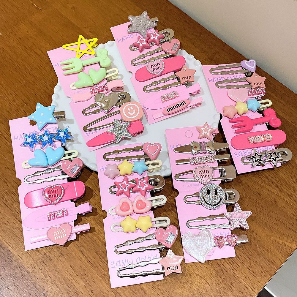 Nuevo estilo transfronterizo horquilla de color dopamina estilo creativo pinza BB todo fósforo cabello roto flequillo accesorios para el cabello al por mayor fabricante