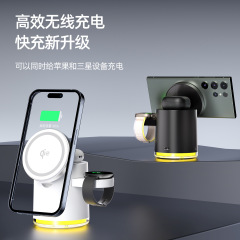 qi 80% off 積層磁気スリーインワンワイヤレス充電器は、Apple 15 携帯電話のヘッドフォンホルダーに適しており、急速充電とワイヤレス充電が可能です。