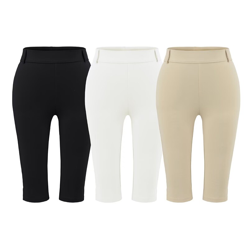 American-Style Spicy Girl Solid Color High-Waisted Stretchy Tight Casual Pants for Women, Summer Sports Side Slit Pocket Decoration Cropped Pants American-Style Spicy Girl Solid Color High-Waisted Stretchy Tight Casual Pants for Women, Summer Sports Side Slit Pocket Decoration Cropped Pants