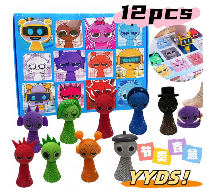 Juego de juguetes sorpresa de dibujos animados transfronterizos, figuras de Sanrio, juguetes de regalo para niños.