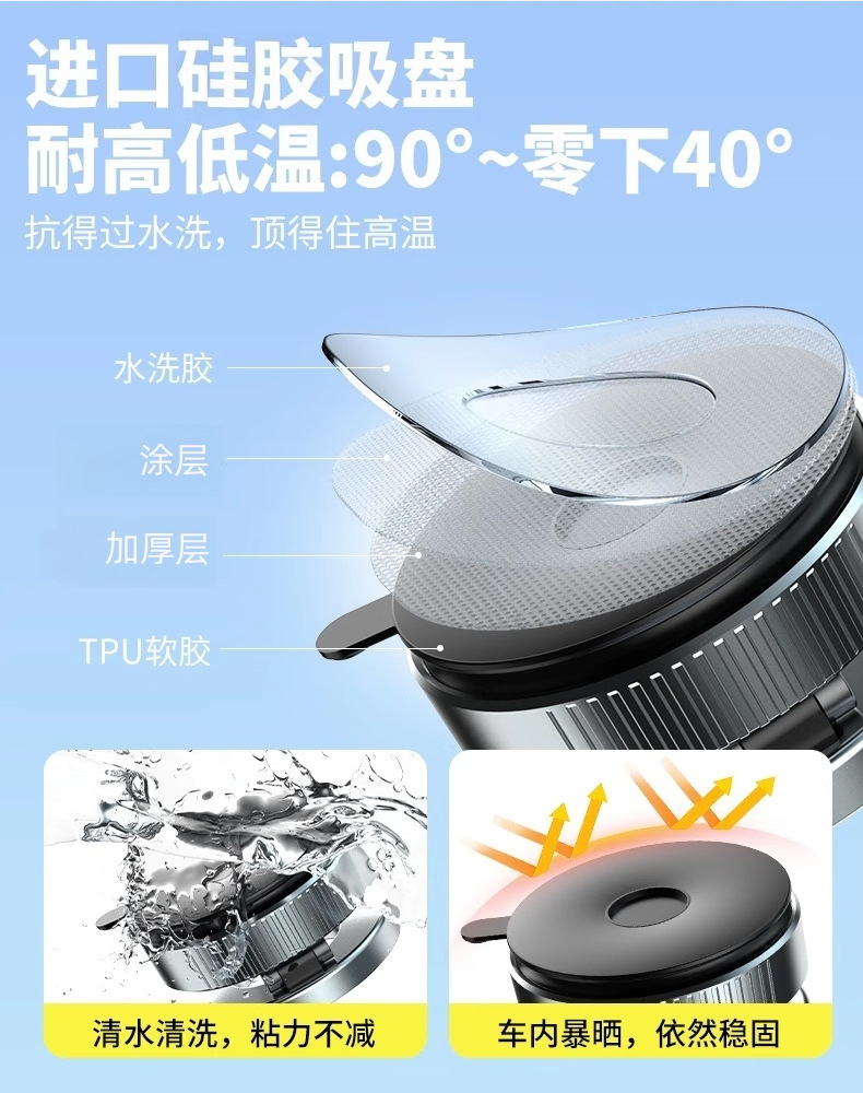 2026 Car Mobile Phone Holder, Center Console Vacuum Suction Cup Anti-Shake Gravity Stand