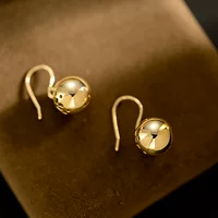 14K Золотой ушной крючок женский холодный пейзаж золотой шар расширенные чувства нишевые серьги 9K 10k 14K 18K 23927