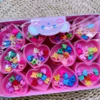 Детские украшения с персиковым сердечком, пластиковые серьги, кольцо-захватчик, бусы, браслет, пластиковые украшения с персиковым сердечком