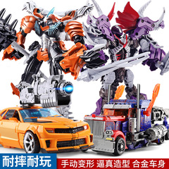 Transformers model Optimus Prime car robot bee dinosaur steel rope action figure alloy genuine children's toy