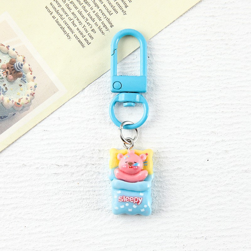 카툰 레진 키링/잠자는 꼬마 비버