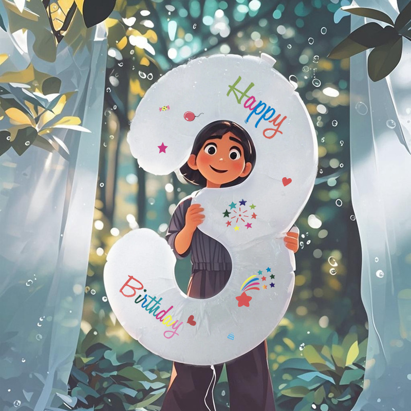 Cumpleaños de los niños decoración de globo bebé aniversario de fotos accesorios digitales 0 - 9 papel de aluminio globo escenario de fondo