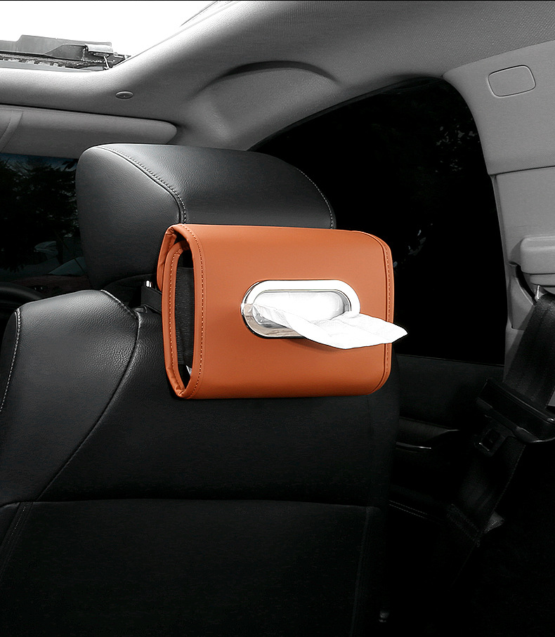 Cross-Border Car Tissue Box, Hanging Tissue Dispenser, Car Seat Back Tissue Box, Car Armrest Box Tissue Storage Bag