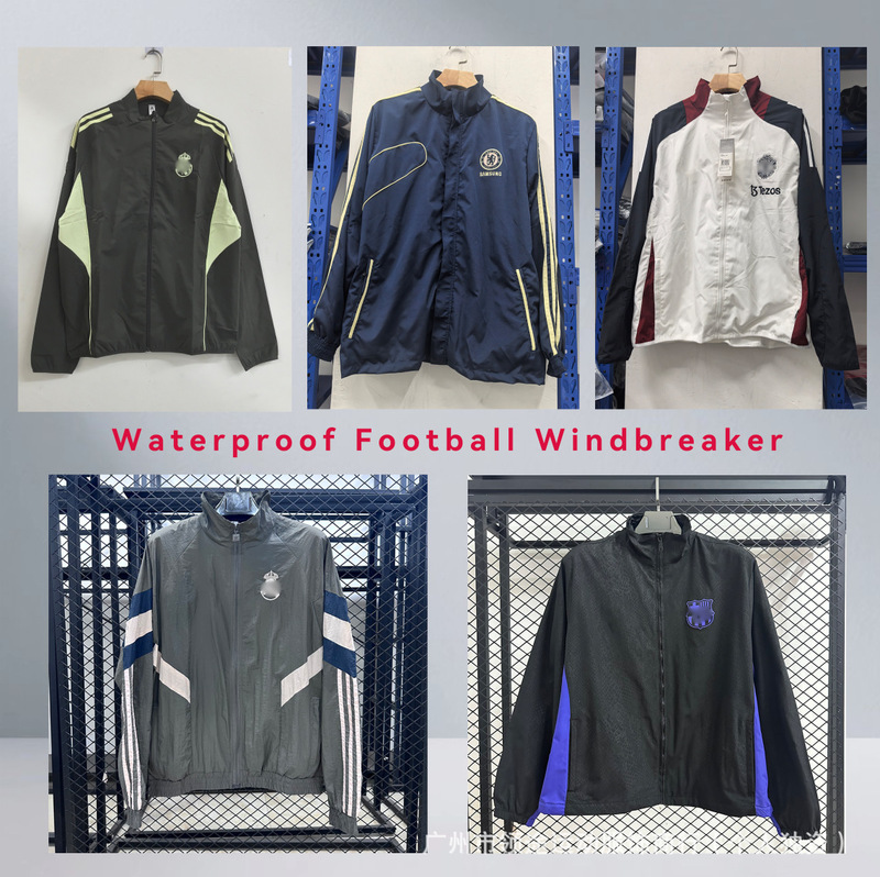 25 New Football Windbreaker Jacket Chelsea Waterproof Football Windbreaker