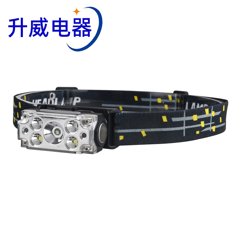 跨境新款帽檐灯户外快充钓鱼头灯感应式强光探照灯磁吸便携检修灯