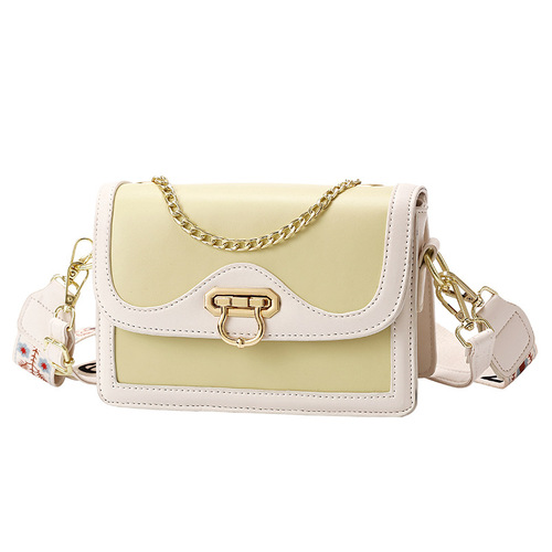 Manufacturer's bag for women 2024 new fashion contrasting color one-shoulder small square bag casual simple cross-body bag for women one-piece drop shipping
