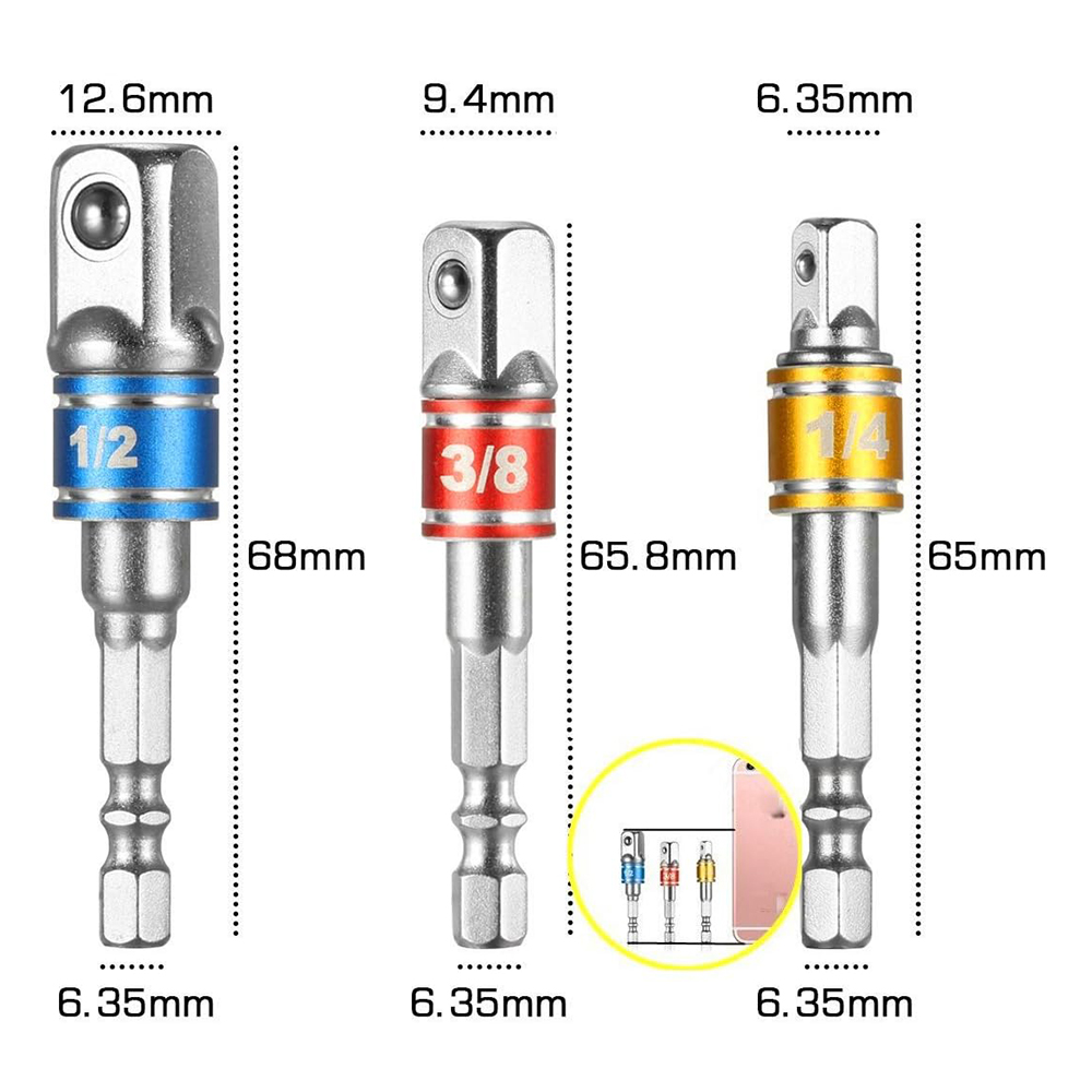 conector de conversión de mango hexagonal a cabeza cuadrada manguito conector de conversión de cabeza de lote de taladro de mano llave eléctrica manguito conexión de cabeza
