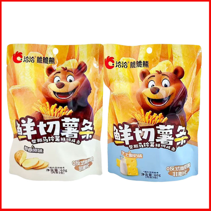 洽洽脆脆熊鲜切薯条60g/包（整箱28包/保质期9个月）原味芝士酸奶