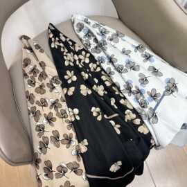 digital print scarf 防晒90方巾丝巾头巾斜纹仿真丝数码印花方巾