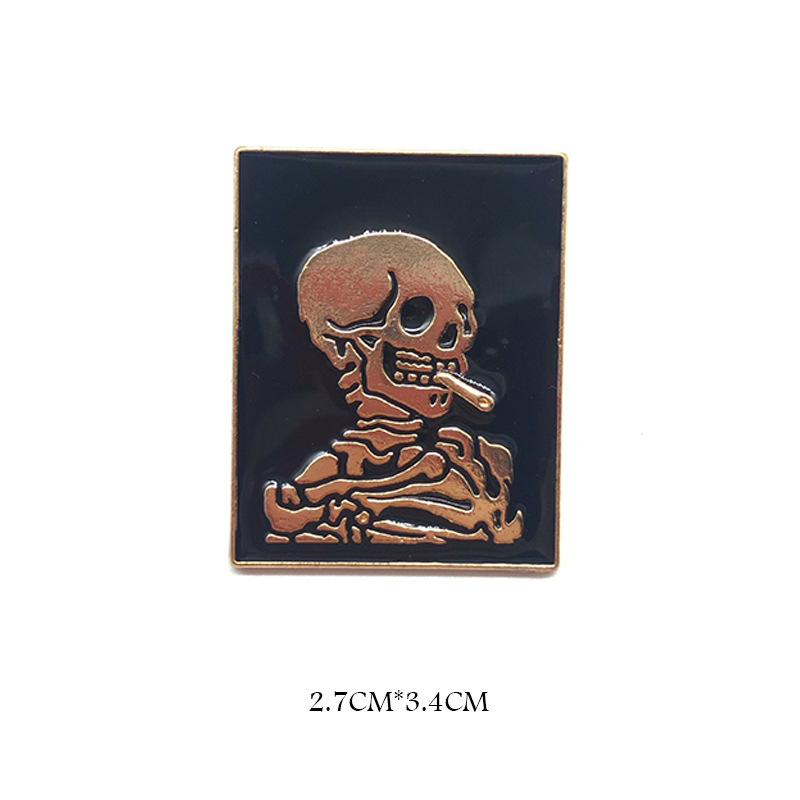 Van Gogh Starry Night Abstract Brooch Alloy Oil Painting Badge_voghion.com