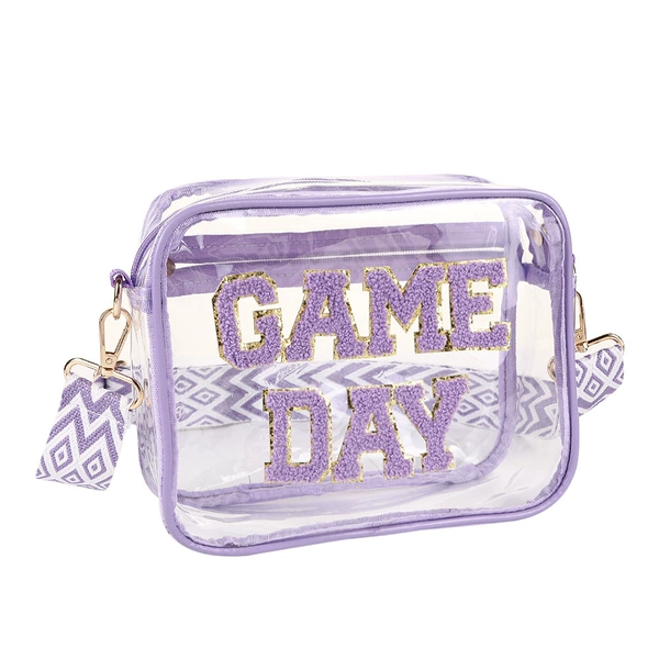 Purple one-shoulder bag PVC