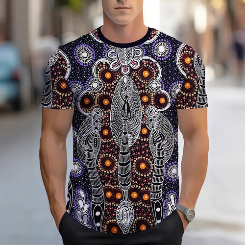 2025 New Amazon Western and European Trendy Casual Versatile Retro Men's Short-Sleeve T-Shirt