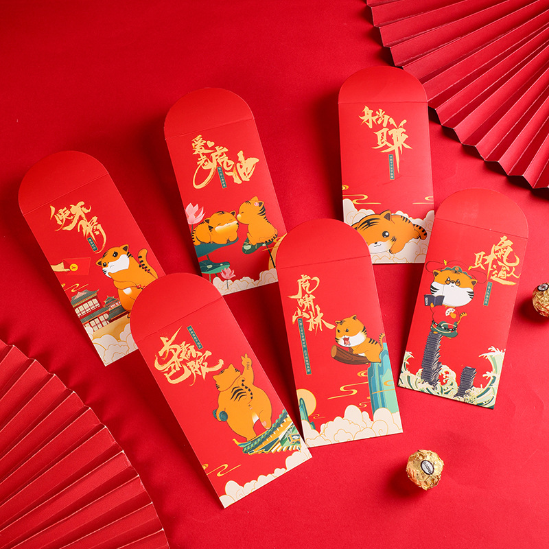 Year of the Tiger Scratch Red envelope Packets originality Cartoon Red envelope