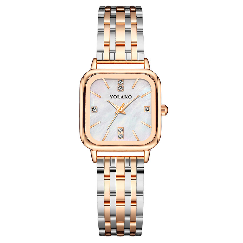 Men's Watches diamond studded fashionable new square ladies' watch female watch stainless steel strap quartz watch _voghion.com
