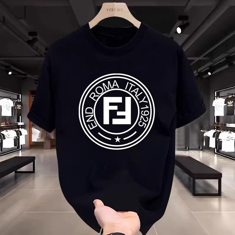 250g Combed Pure Cotton Short-Sleeved Men's Summer Loose Trendy Brand New Ins Trendy T-Shirt Simple Printed Round Neck Top 250g Combed Pure Cotton Short-Sleeved Men's Summer Loose Trendy Brand New Ins Trendy T-Shirt Simple Printed Round Neck Top