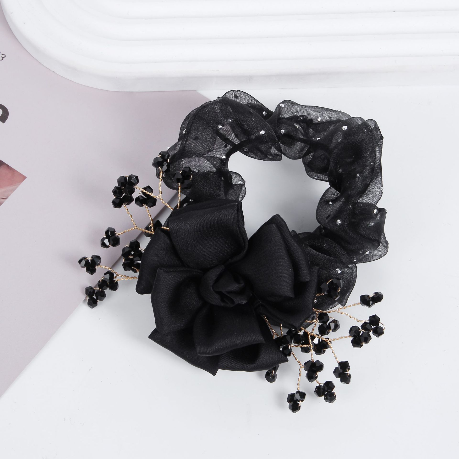 블랙[장미머리끈]