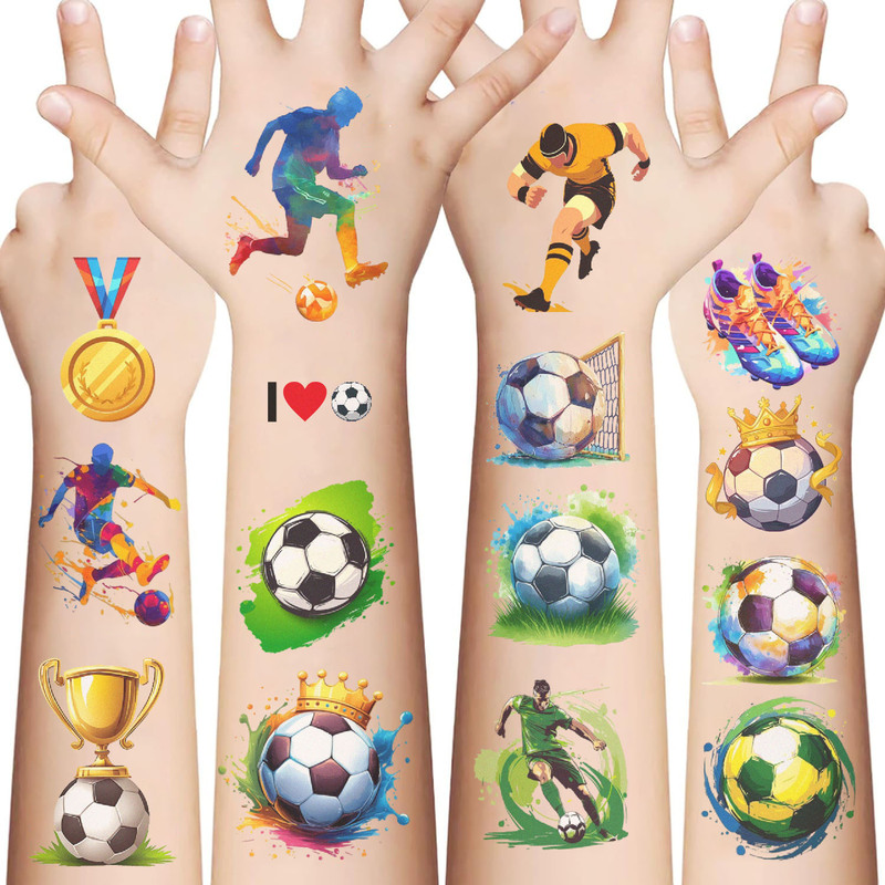 Cross-border New Cartoon Football Tattoo Stickers Waterproof Party Party Gifts Funny Fun Face Stickers Cross-border Wholesale