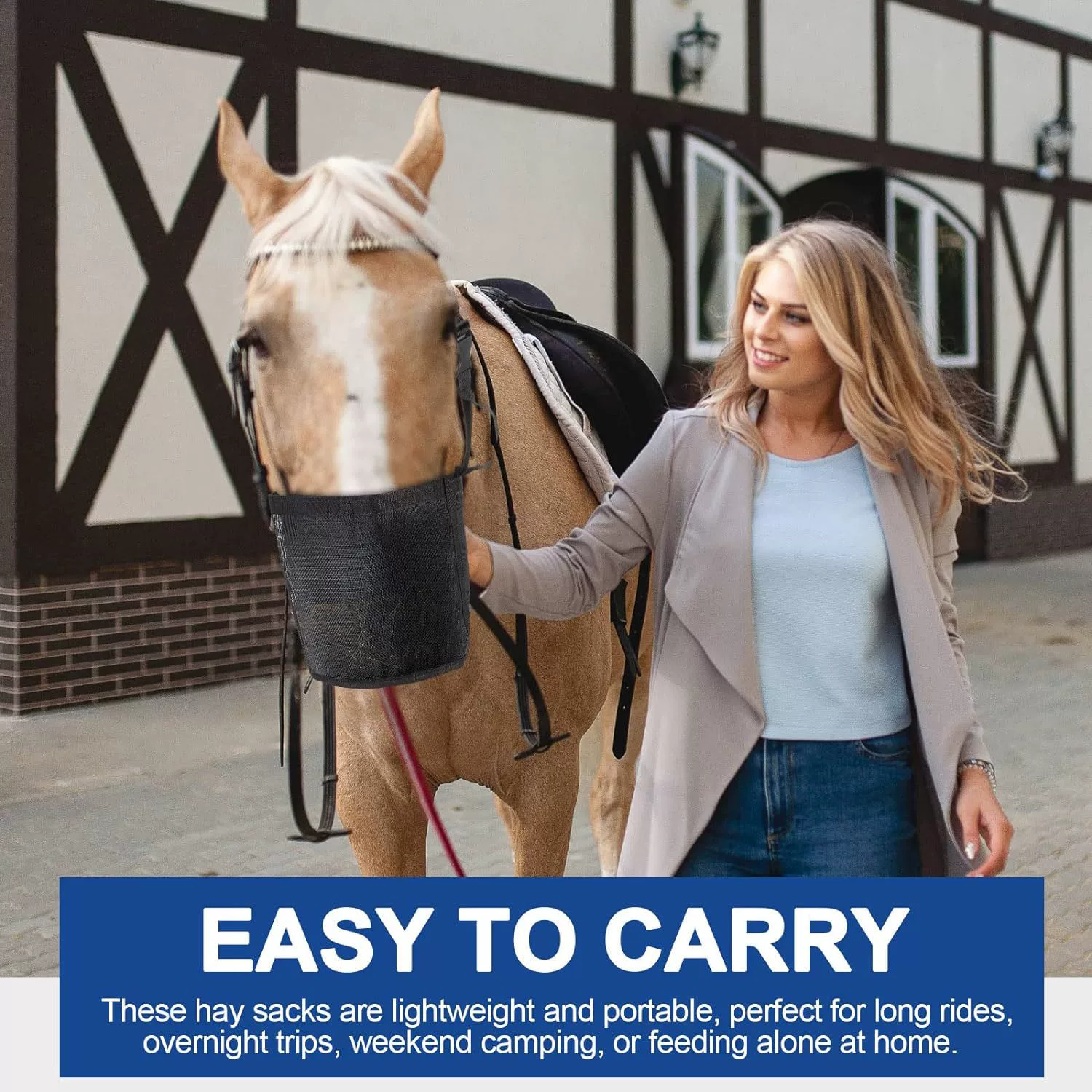 Amazon новый сетчатый конь кормление сумка для лошадей сумка для кормления Mesh horse feeding bag