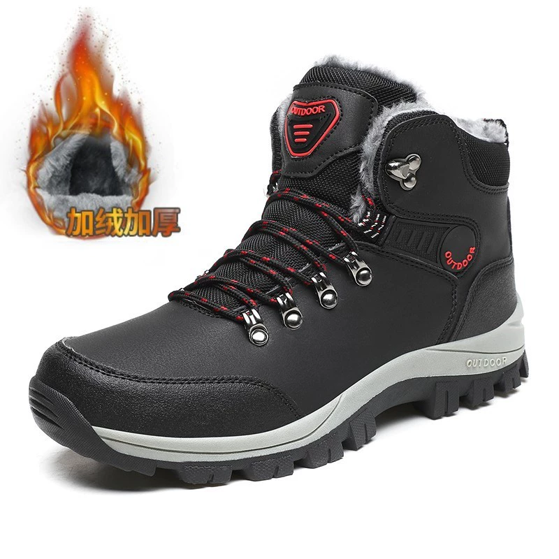 Зимние утолщенные теплые зимние сапоги больших размеров на флисовой подкладке, внешняя торговля, трансграничные уличные мужские высокие Северо-восточные хлопковые сапоги Martin