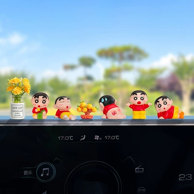 Car ornaments Interior Center Console Display - multiple-options-available-see-details-page-cute-3d-trendy-toys-5-styles-good-luck-small-fresh-vase-free-traceless-stickers