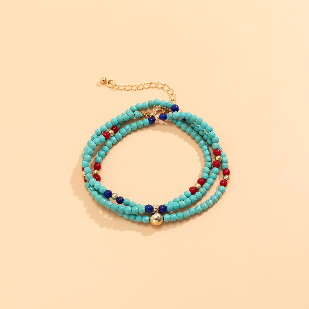 Fashion Multicolor turquoise Agate Beaded Bracelets 1 Piece