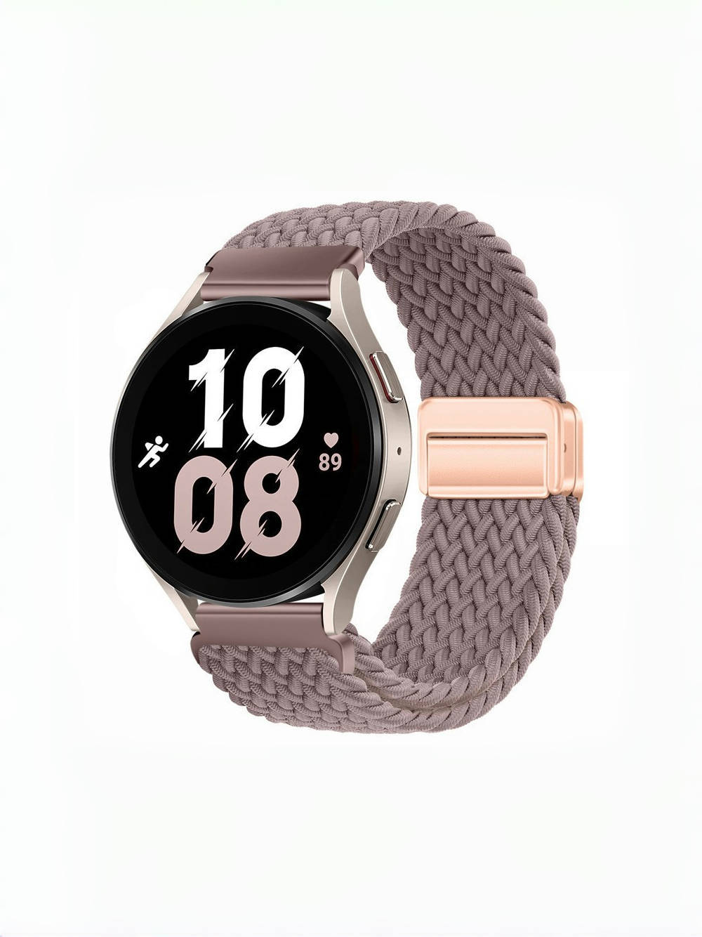 Correa de reloj deportiva trenzada de nailon con hebilla magnética de cuatro puntos y anilla metálica, compatible con las series Huawei, Samsung y Garmin.
