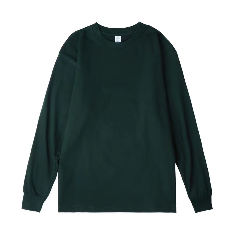 新作250gヘビーウェイト純綿ラウンドネック長袖Tシャツ メンズ トレンドブランド ファッション カジュアル ゆったり プリント 熱転写プリントトップス