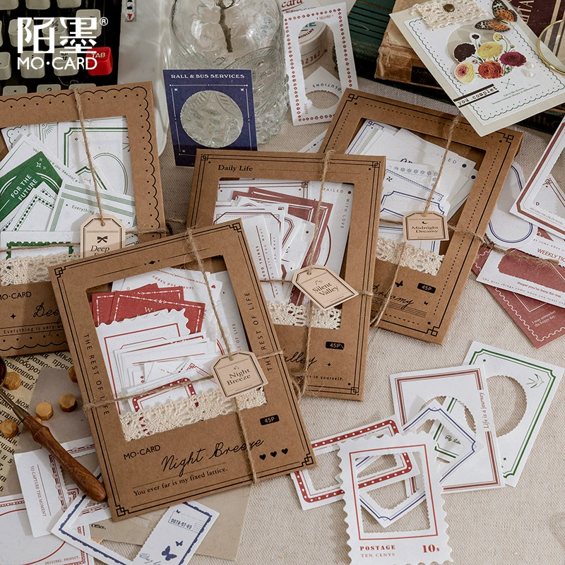 Mo дает вам старые серии времени из бумаги для заметок специальная бумага полый коллаж основной Пограничный материал основа Бумага 4