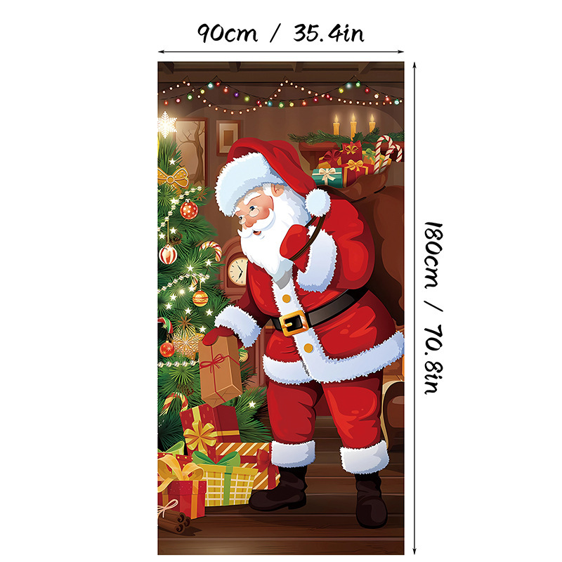 2025 新しいクリスマスクリエイティブ装飾ドアカバークリスマス雰囲気シーンレイアウトクロスボーダー卸売背景カバー布|undefined
