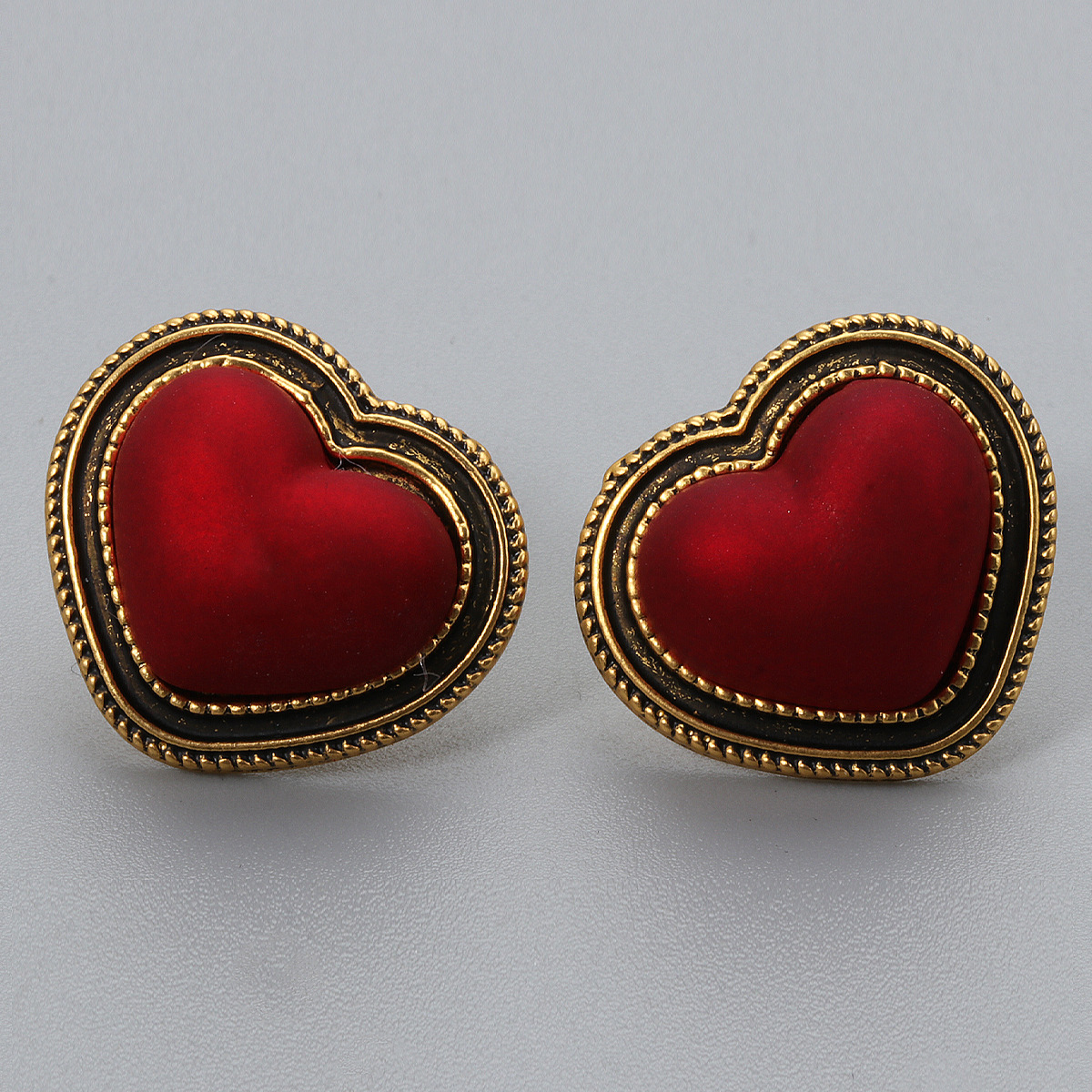 Aretes Retro Grandes En Forma De Corazón De Melocotón display picture 10