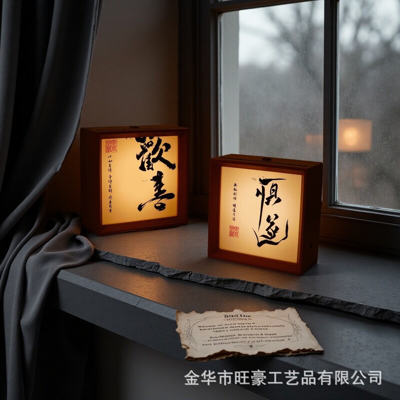 Cultural and Creative Calligraphy Night Light Photo Frame Display Stand, High-End Atmosphere Light, Led Light-Up Photo Frame, DIY Retro Gift Wholesale Cultural and Creative Calligraphy Night Light Photo Frame Display Stand, High-End Atmosphere Light, Led Light-Up Photo Frame, DIY Retro Gift Wholesale