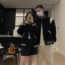 权志龙同款SLP风格经典款棒球服羊毛拼皮男女情侣同款夹克外套潮