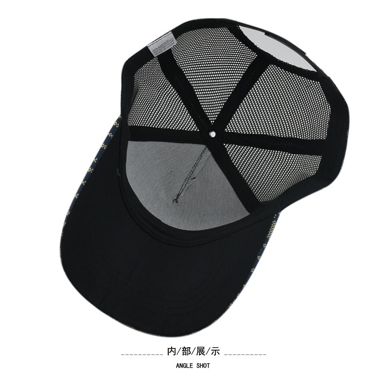 跨境贴布G字母棒球帽男新款格子时尚鸭舌帽女户外防晒卡车司机帽|undefined