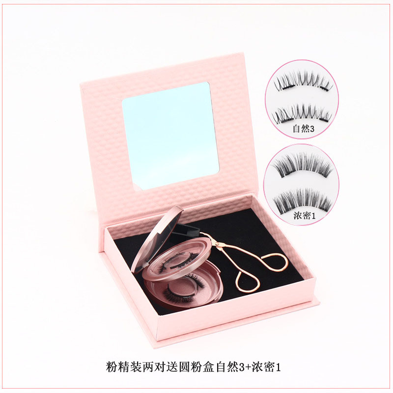 Quantum imán magnético de succión magnética sin pegamento natural largo y grueso transfronterizo pestañas falsas magnéticas populares europeas y americanas