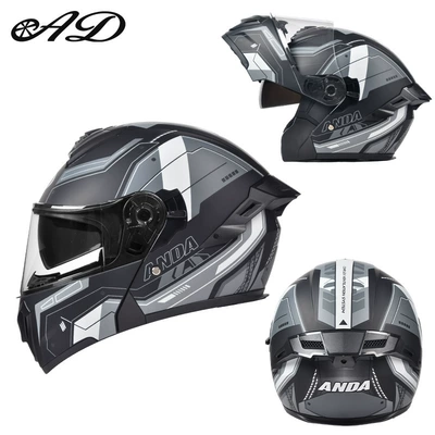 Ad Electric Motorcycle Helmet Men's and Women's Winter Motorcycle Safety Helmet All-Season Full-Face Helmet 3C Certified Open-Face Helmet (Motorcycle Safety Supplies) - gundam-black-gray-3c-certification-class-a-hd-mirror-m-suitable-for-head-circumference-57-58
