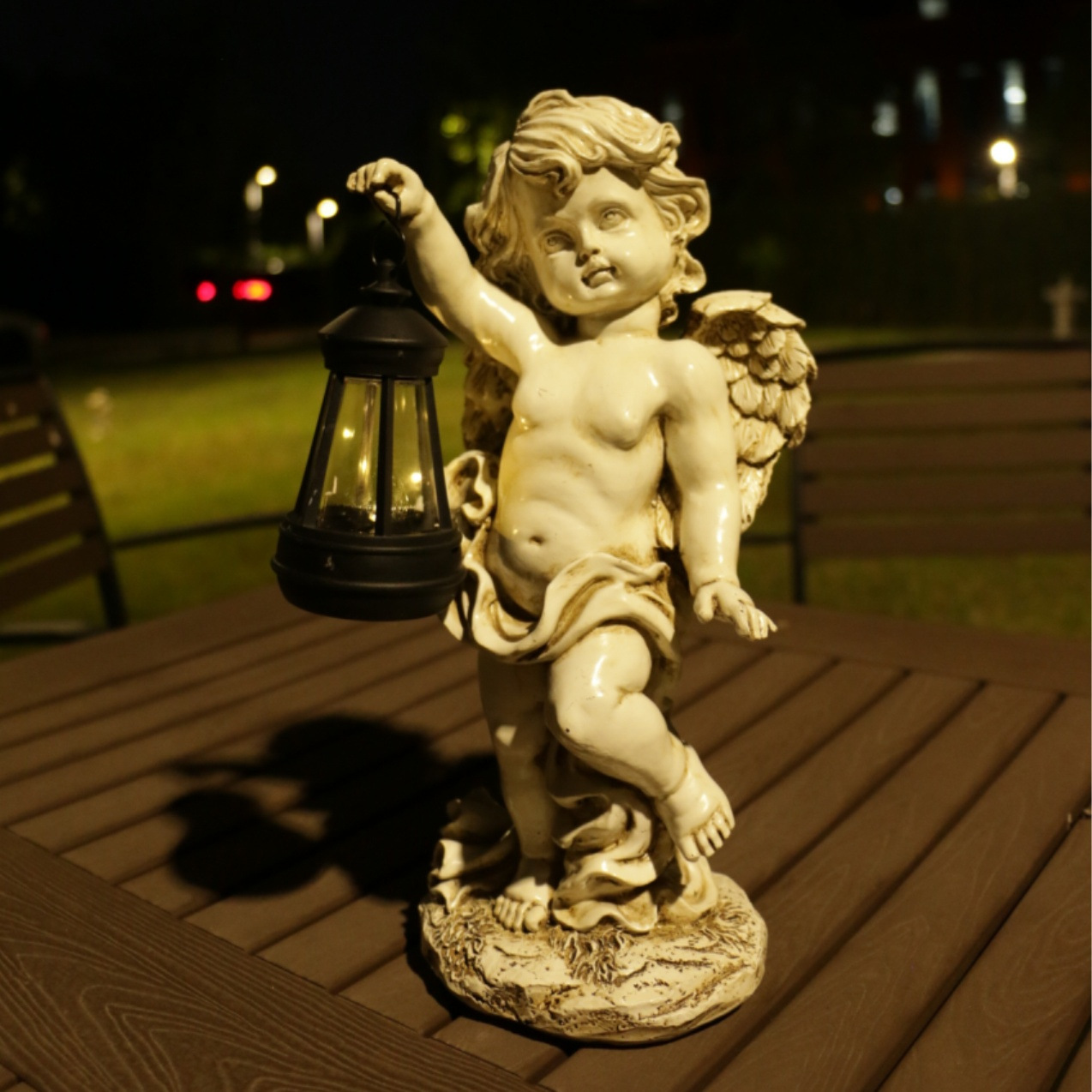 Amazon Solar Light Angel Estatua Decoración de resina Decoración de jardín Paisaje de patio transfronterizo Puerta de balcón de patio