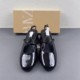 2024 New Black and White French Patent Leather Thick Heels Mary Jane Shoes Ballet Shoes Baotou Half Tuo Thick Heels High Heels Shoes