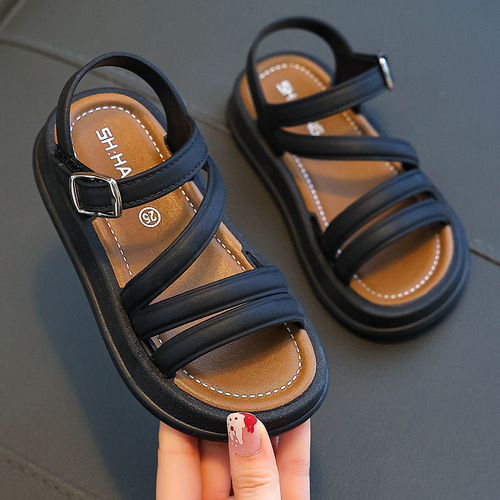 Children's sandals, open-toe, elegant summer new fashion Korean-style princess student cute versatile stylish sandals